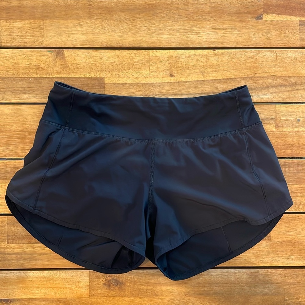 lululemon athletica Black Athletic Shorts with Curved Hem